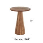Modern Brown Acacia Medium Accent Table - Image 4