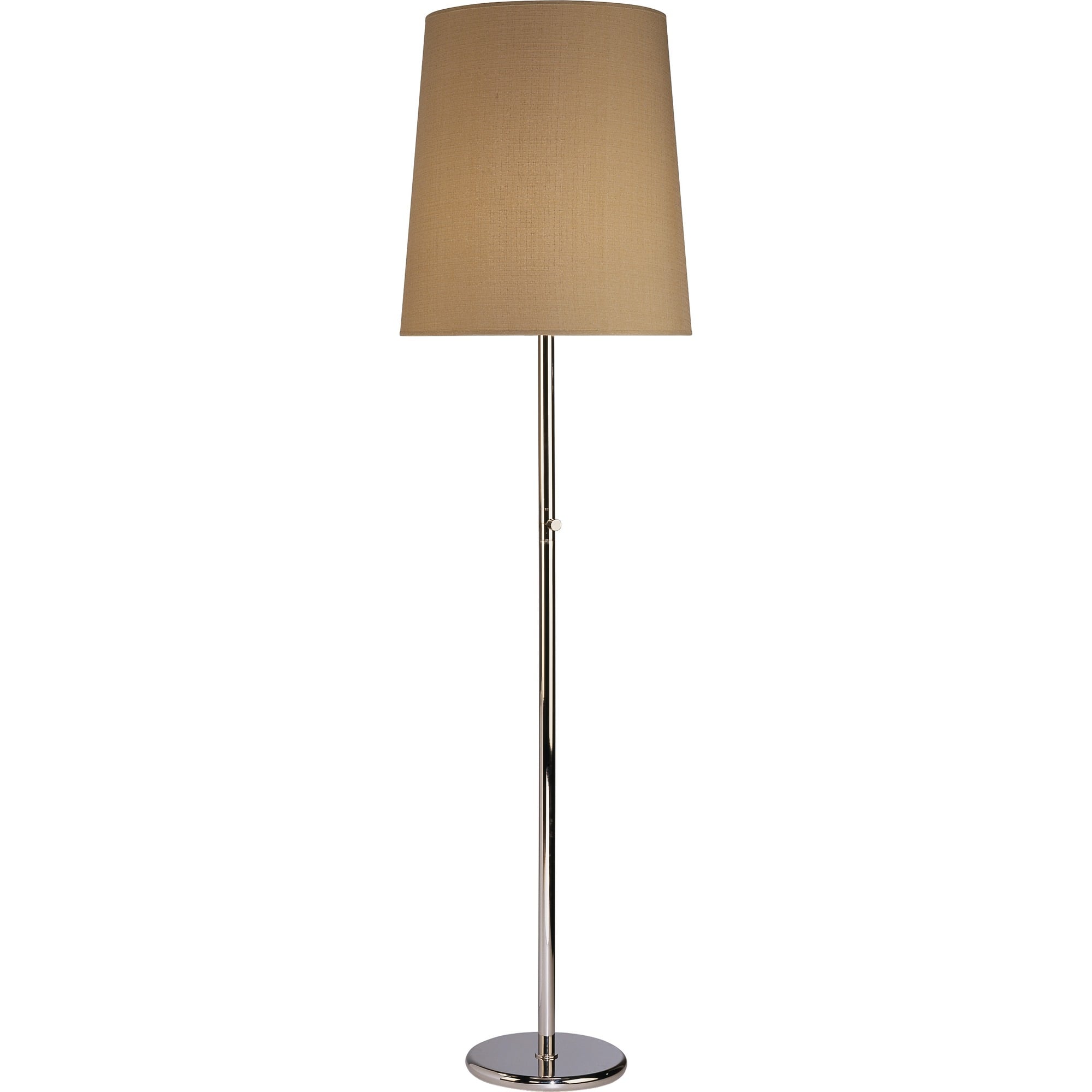 2057 Polished Nickel Floor Lamp | Taupe - Image 1
