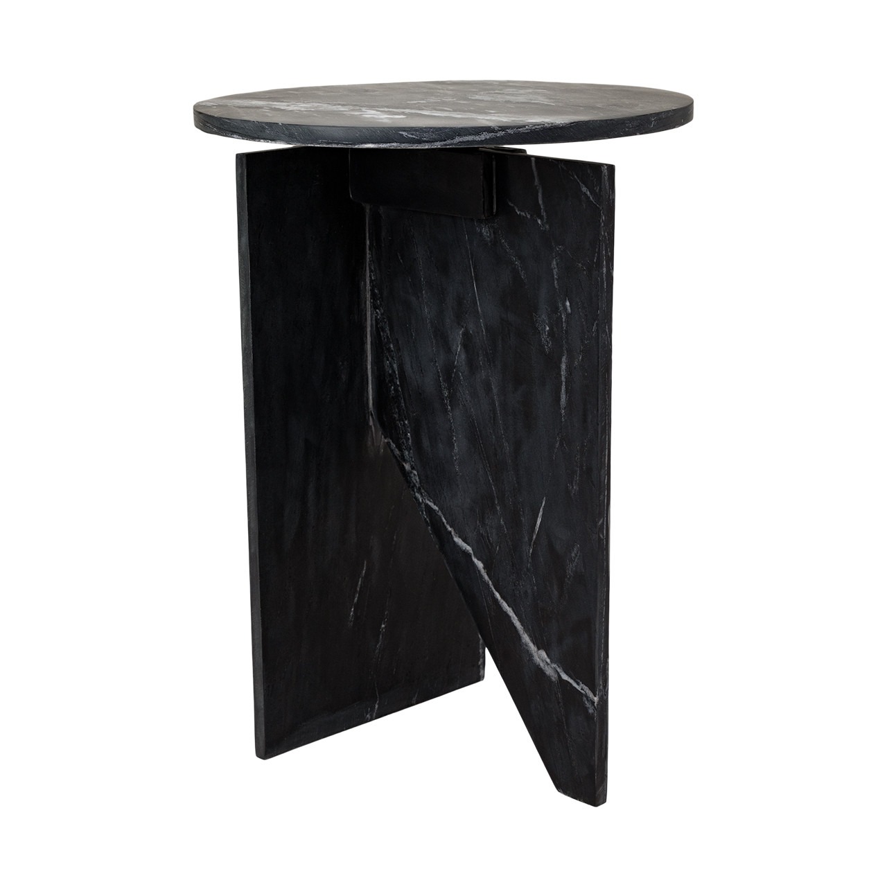 Kessel Black Marble Chairside Table