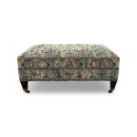 Damask Rectangular Ottoman with Casters - Image 2