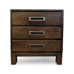 Mocha 3-Drawer Nightstand
