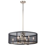 8-Light Metal Drum Chandelier