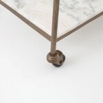 Brass and Marble 3-Tier Bar Cart - Image 5