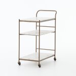 Brass and Marble 3-Tier Bar Cart