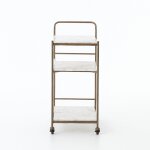 Brass and Marble 3-Tier Bar Cart - Image 3