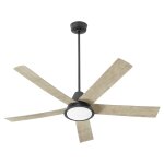 Temple 56" Damp Fan | Black & Natural