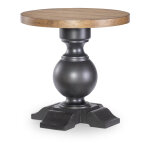 Urn Base Two-Tone Farmhouse End Table