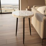 Avon White Marble Accent Table - Image 5