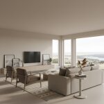 Beige Marble Curved Top Accent Table - Image 6