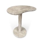 Beige Marble Curved Top Accent Table - Image 3