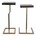 Black Quartz and Brass Nesting Accent Tables - Image 3