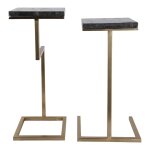 Black Quartz and Brass Nesting Accent Tables - Image 5
