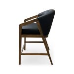 Modern Leather Wood Accent Counter Stool - Image 3