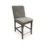Modern Upholstered Bar Stool with Rail