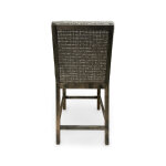 Modern Upholstered Bar Stool with Rail - Image 4