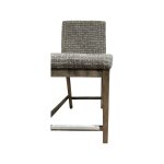 Modern Upholstered Bar Stool with Rail - Image 5