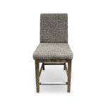 Modern Upholstered Bar Stool with Rail - Image 2