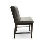 Modern Upholstered Bar Stool with Rail - Image 3