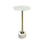 White Quartz Oval Accent Table