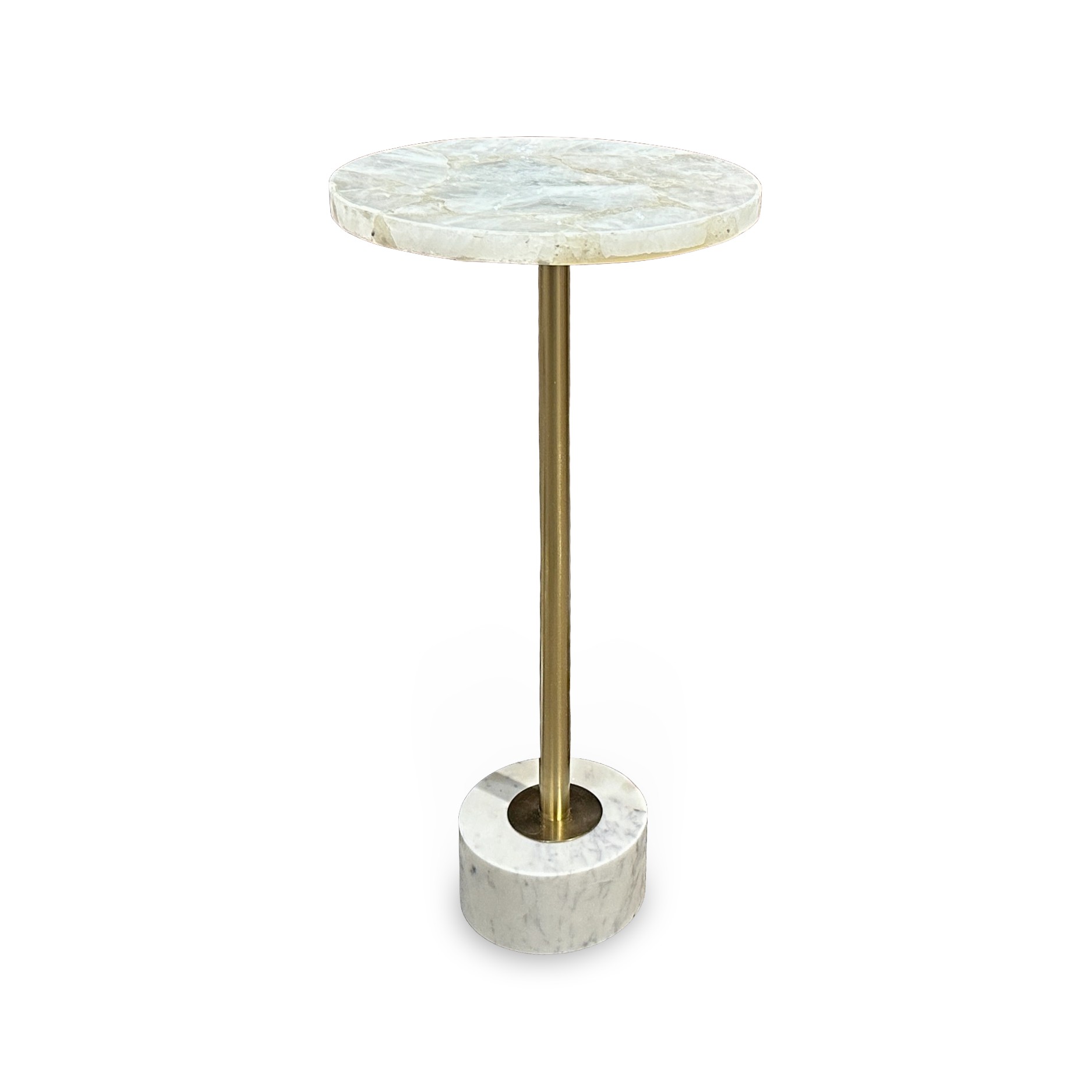 White Quartz Accent Table-OCCTESMF0152 -OCCTESMF0152 - 2 White Quartz Oval Accent Table - Image 1