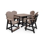 5-Piece Adirondack Counter Height Dining Set | Weatherwood & Black