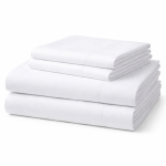 DreamFit Long Staple Cotton Queen Bed Sheet Set | White