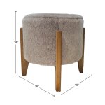 Fur Hide Round Footstool - Image 3