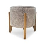 Fur Hide Round Footstool
