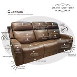 Quantum Triple Power Home Theater Immersive Sofa in Leather - Image 2