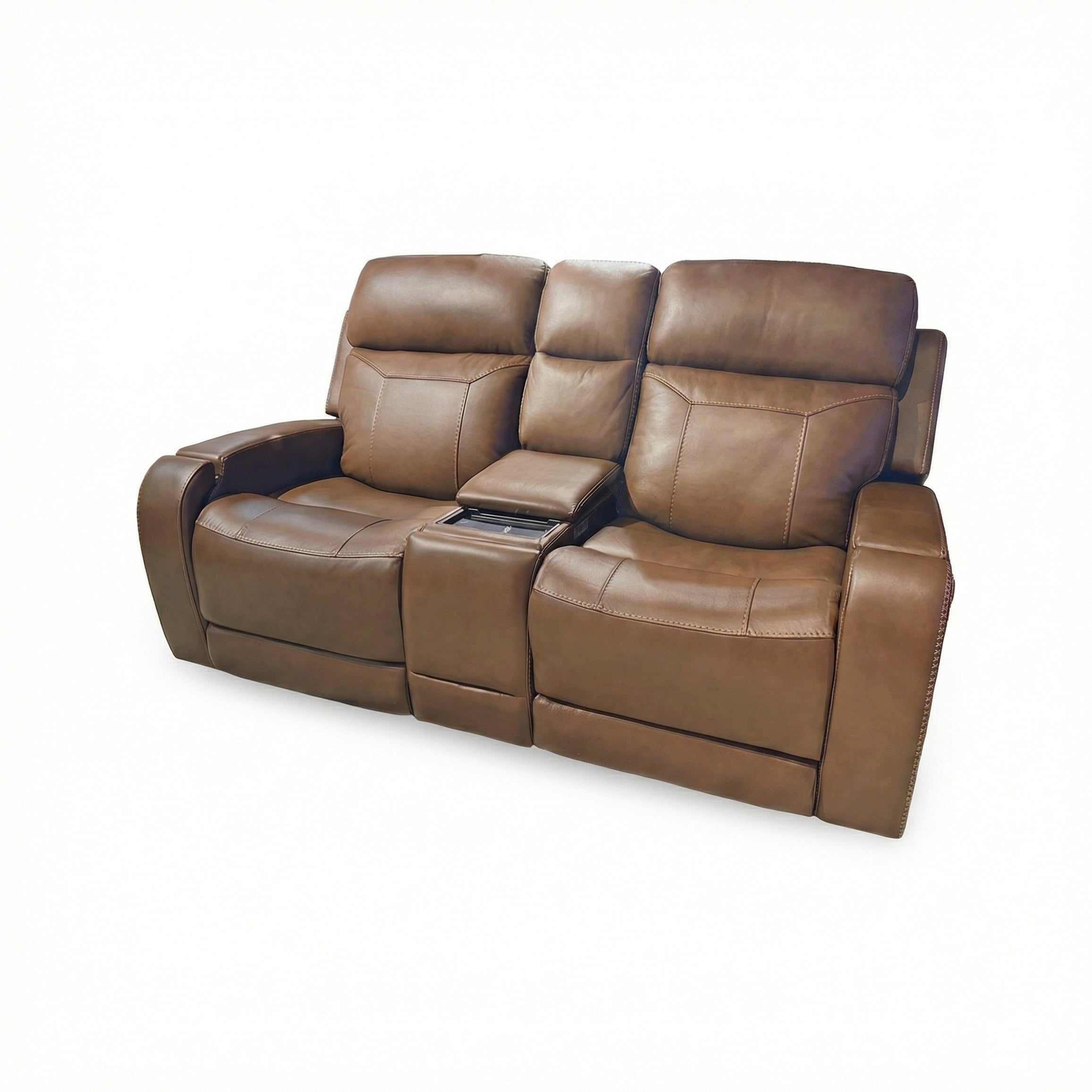 Quantum Triple Power Home Theater Immersive Loveseat in Leather