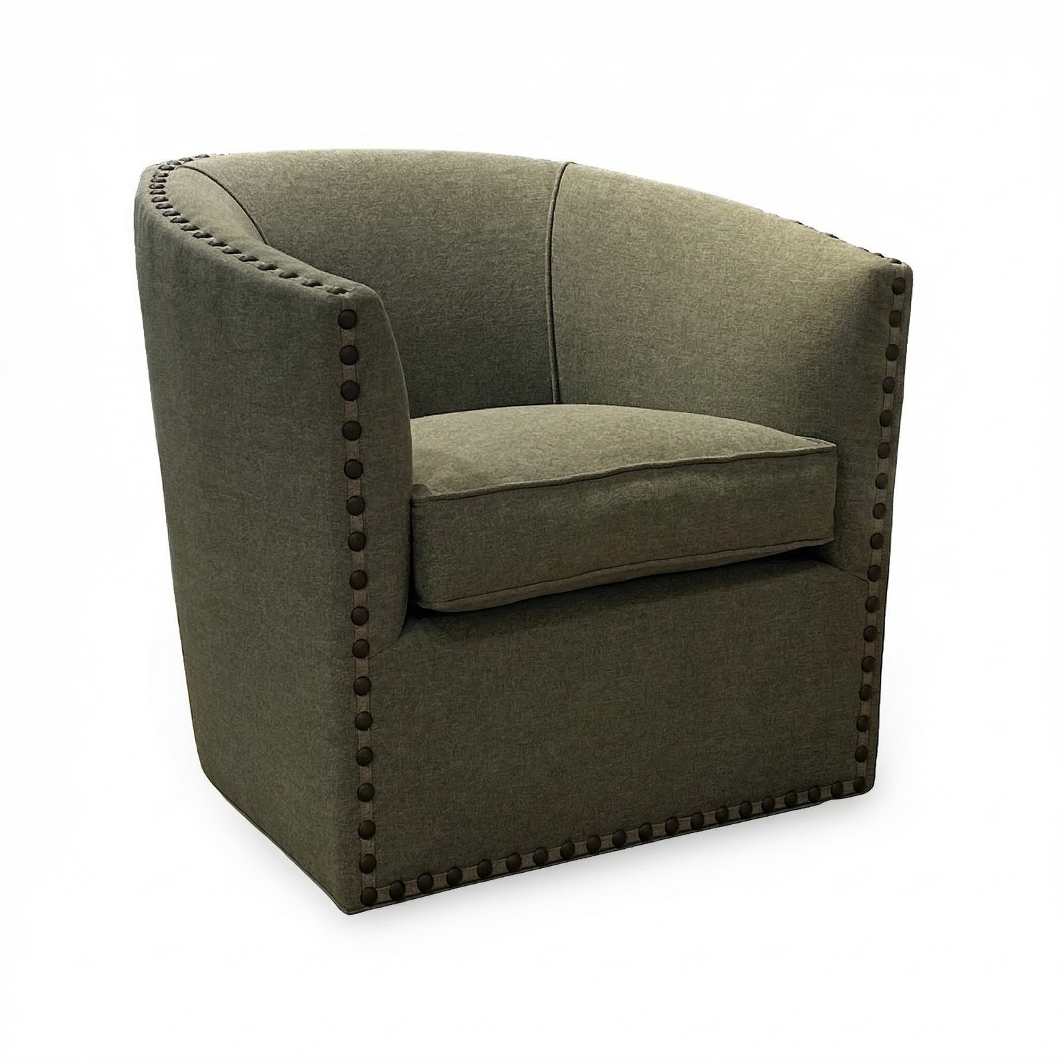 Transitional Nailhead Trim Swivel Chair