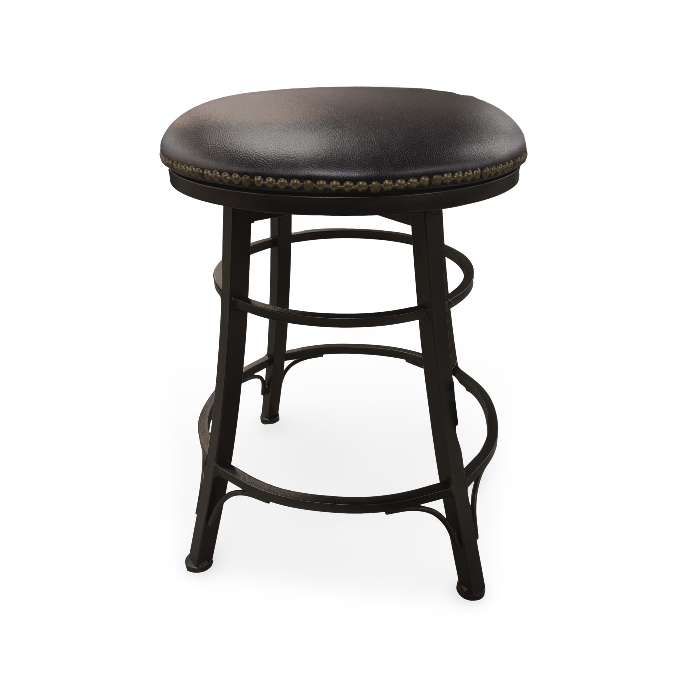STOSTOMF9695 Black Leather Backless Stool - Image 1