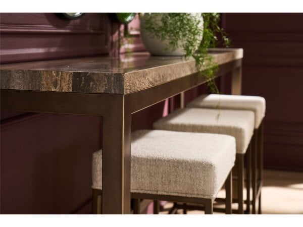 Stone Top Console Table with Stools - Image 4
