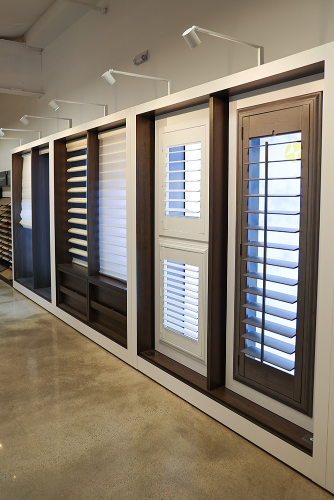 Window treatments at the Montgomery's Furniture Interior Design Center.