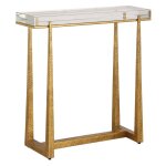 Midas Gold Accent Table with Crystal Top