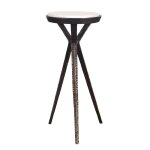 Metal Geometric Marble Top Accent Table - Image 2