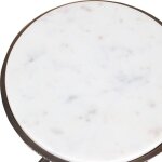 Metal Geometric Marble Top Accent Table - Image 5