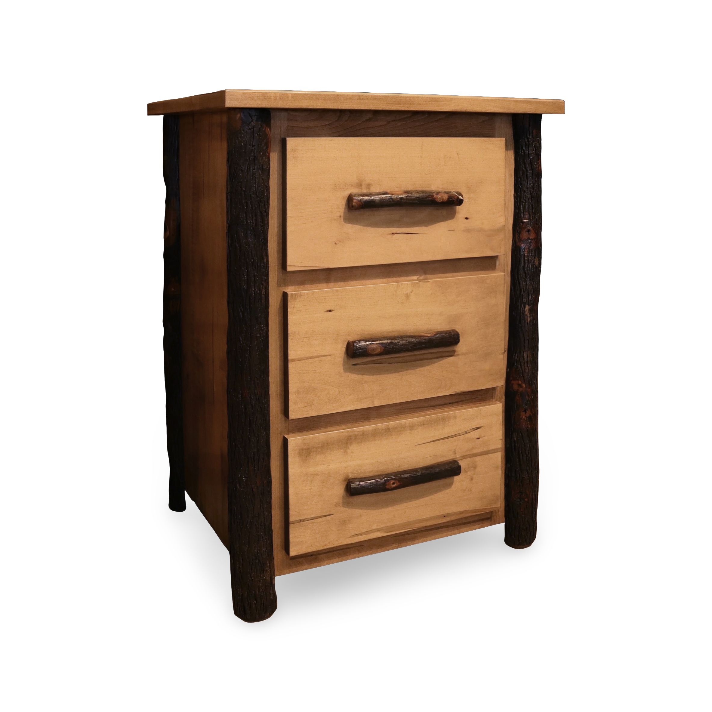 Mountain Retreat 3-Drawer Nightstand-BDRNSTMF8330 -ANGLE Mountain Retreat 3-Drawer Nightstand - Image 1