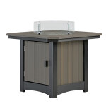 5-Piece Contemporary Fire Table Set | Brazilian Walnut & Black - Image 2