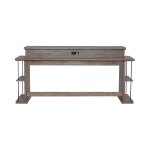 Modern Farmhouse Console Bar Table with Open Shelving - Image 5
