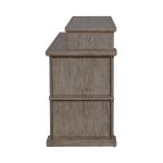 Modern Farmhouse Console Bar Table with Open Shelving - Image 7
