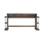 Modern Farmhouse Console Bar Table with Open Shelving