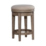 Modern Farmhouse Upholstered Console Swivel Stool