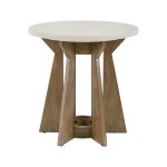 Modern Round Sculptural End Table