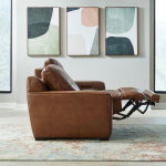 Zero Wall Dual-Power Honey Leather Sofa - Image 12