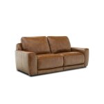 Zero Wall Dual-Power Honey Leather Sofa