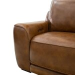 Zero Wall Dual-Power Honey Leather Sofa - Image 9