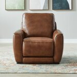 Zero Wall Dual-Power Honey Leather Recliner - Image 10