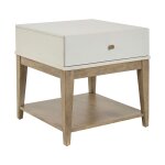 Modern Flat Drawer Chairside Table