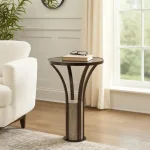 Marble Top Round Bronze Table - Image 2